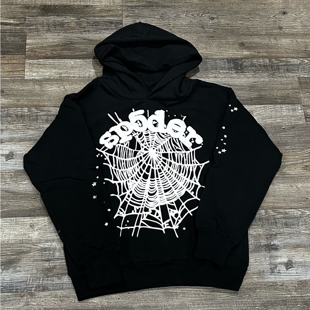 Spider Web Design Black Hoodie